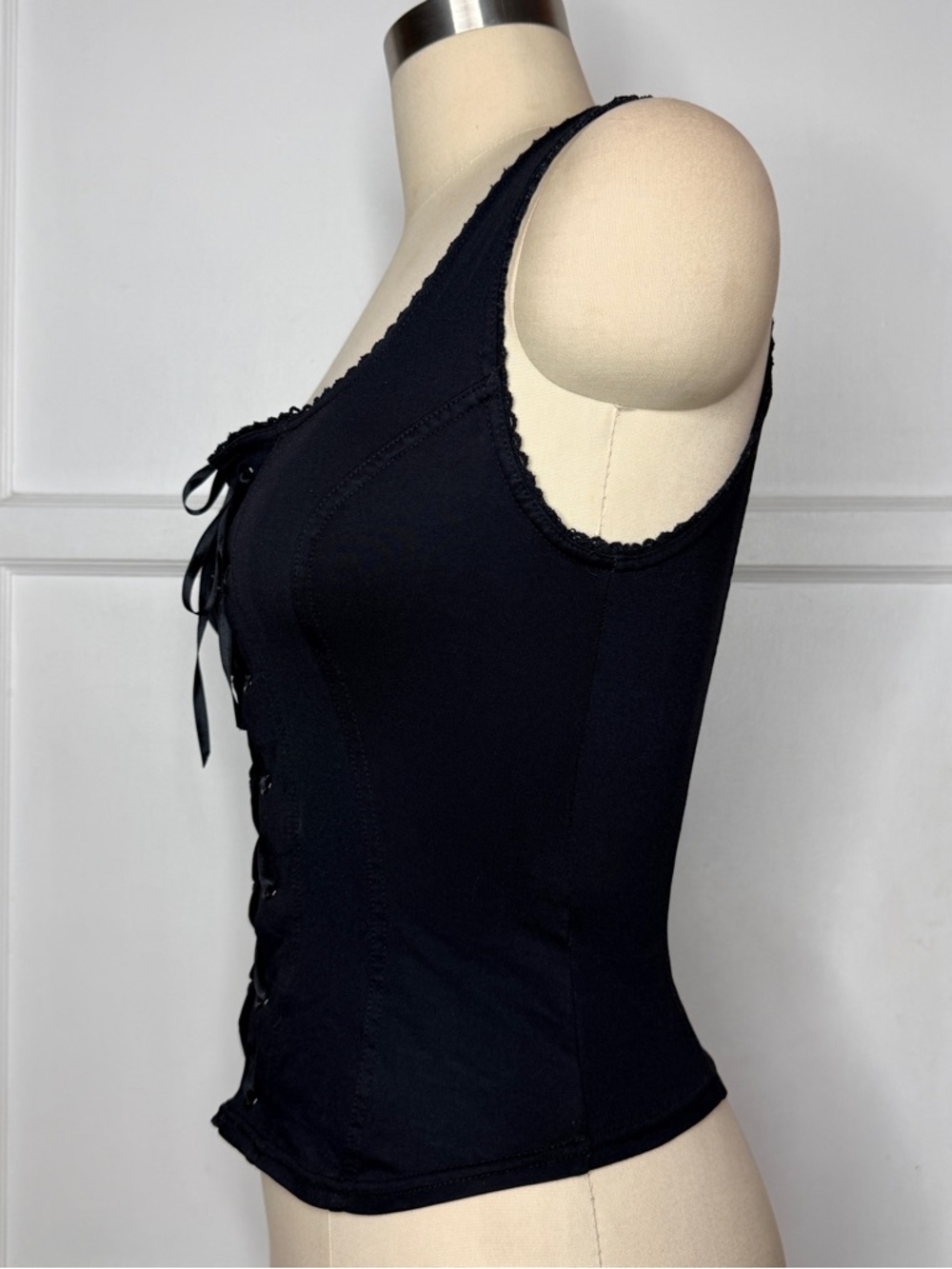 Pimkie black lace up tank - Picture 3 of 5